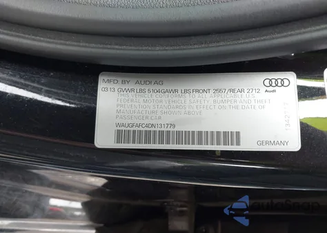 2013 Audi A6 2.0T Premium из США, поврежденный, VIN WAUGFAFC4DN131779